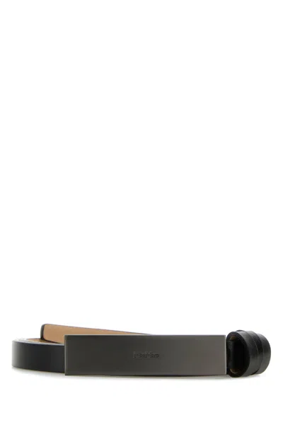 Max Mara Women Black Leather Newplate15 Belt
