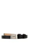 Max Mara Women Black Leather Plate Belt In Black