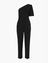 Max Mara Smalto One-sleeve Jumpsuit In Black