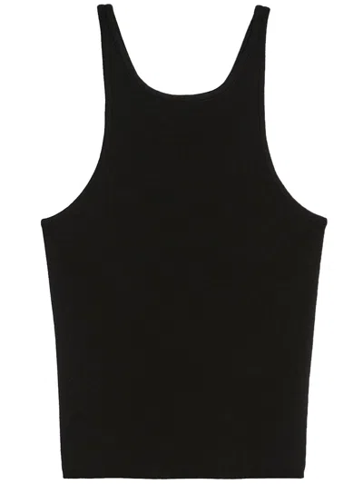 Max Mara Women Black Virgin Wool Top