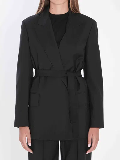 Max Mara Women Blazer In Wool Canvas In Black