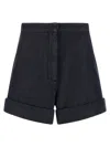 Max Mara Mxmcalca Tailored Shorts Belt Loops Pockets In Blue