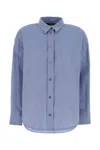 Max Mara Blue Relaxed Solid Shirt In Blue
