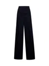 Max Mara Women Blue Wool Cordonet Osol Trousers In Black