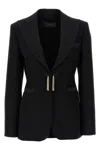 Max Mara Virgin Wool Tassel-fastened Blazer In Black