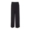 Max Mara Women Bonn Comfort Trousers In Crepe De Chine Stretch In Black