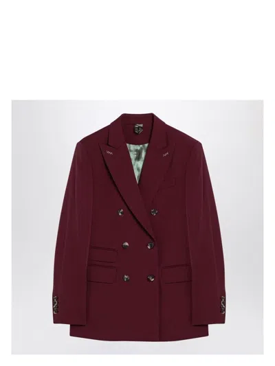 MAX MARA WOMEN'S BORDEAUX DOUBLE-BREASTED JACKET