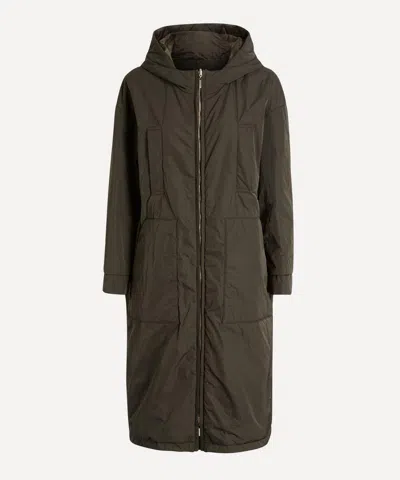 Max Mara Women's Bosco Long Reversible Padded Radzmir Water-repellent Canvas Parka In Green