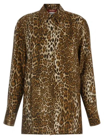 Max Mara Women Brown Animal Print Shirt