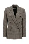 Max Mara Houndstooth T-shirt Jacket Double-breasted Lined Wool-blend In Multi