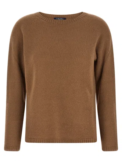 Max Mara Brown Knitted Round Neck Sweater
