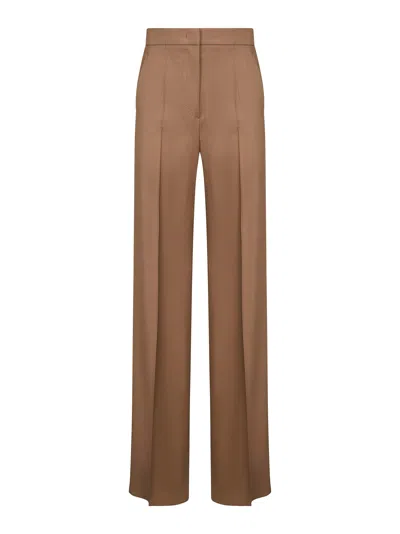 Max Mara Women Brown Light Wool Fernet Straight Trousers<br/>
