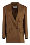 Max Mara Wool Blend Double-breasted Jacket In Brown
