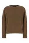 Max Mara Brown Solid Crew Neck Sweater In Brown