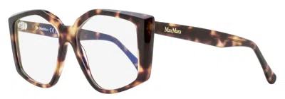 Max Mara Women's Butterfly Blue Block Eyeglasses Mm5162-b 055 Colored Havana 53mm In Multi