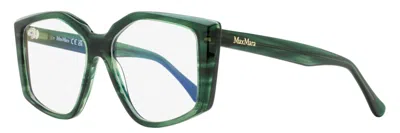 Max Mara Women's Butterfly Blue Block Eyeglasses Mm5162-b 098 Green Melange 53mm