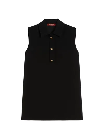 Max Mara Women's Cady Polo Style Blouse In Black