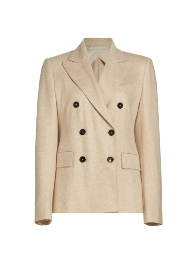 Max Mara Women's Calata Cashmere Double-breasted Jacket In Beige