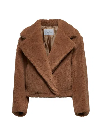MAX MARA MAX MARA WOMEN CAMEL CROP TEDDY BEAR ICON COAT