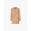 Max Mara Potente Double-breasted Corduroy Blazer In Camel