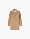 Max Mara Womens Camel Rebus Notch-lapel Relaxed-fit Wool And Cashmere Coat In Beige