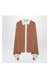 Max Mara Camel Silk Colour-block Shirt