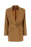 Max Mara Women Camel Twill Mirko Blazer In Brown