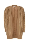 Max Mara Wool And Cashmere Cardigan With Sequins In Brown