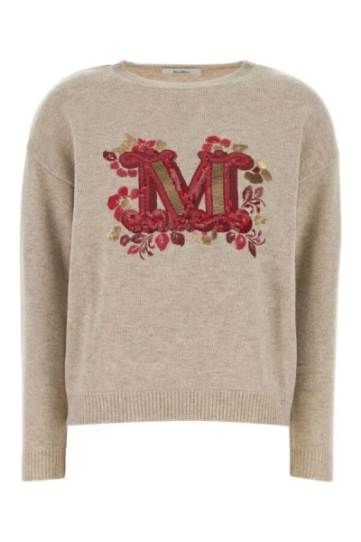 Max Mara Women Cappuccino Wool Blend Quota Sweater In Brown