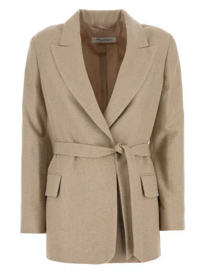 MAX MARA WOMEN'S CAPPUCCINO WOOL BLEND RANDERS BLAZER