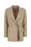 Max Mara Women Cappuccino Wool Blend Randers Blazer In Brown