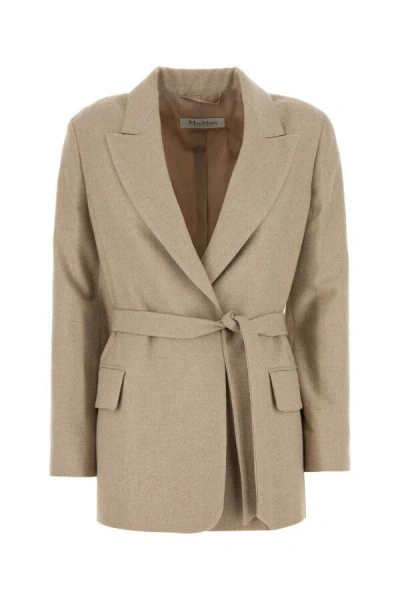 Max Mara Women Cappuccino Wool Blend Randers Blazer In Brown