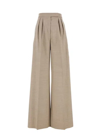MAX MARA WOMEN'S CAPPUCCINO WOOL ENTRATA PALAZZO PANT