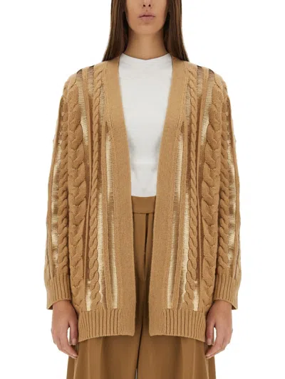 Max Mara Women Cardigan "mirco" In Brown