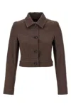 Max Mara Belted Jacket With Buttoned Cuffs And Epaulettes In Brown