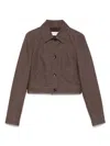 Max Mara Carpa Cropped Denim Jacket By  In Brown