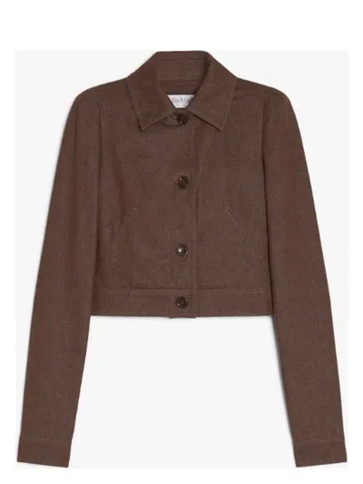 MAX MARA WOMEN'S CARPA JACKET BROWN | SIZE 42 | 2511041013600002