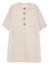 Max Mara Button-fastening Cashmere Cape Coat In Neutral