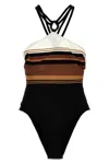 Max Mara Jacquard One-piece Swimsuit In Multicolor