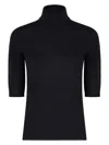 Max Mara Cecina Turtleneck Wool Knit Top In Black