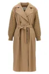 Max Mara Womens Camel Cicladi Belted-waist Wool And Cotton Coat In Cream