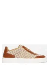 Max Mara Jacquard Lettering Low-top Sneakers In Brown