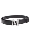 Max Mara Women Classic Leather Belt In Black
