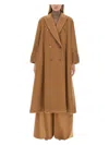 Max Mara Wool Belted Coat In Beige