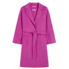 Max Mara Short Double-faced Wool Coat In Pink