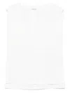 Max Mara Sleeveless Top With Cap Sleeves And Side Slits In White