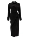 Max Mara Women's Collared Long Sleeve Shirt Dress In Black