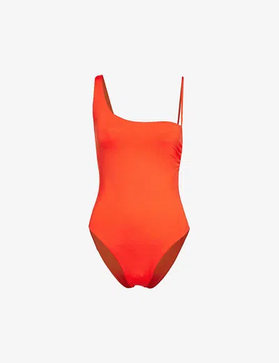 Max Mara Clara Jersey One Piece Swimsuit In Coral