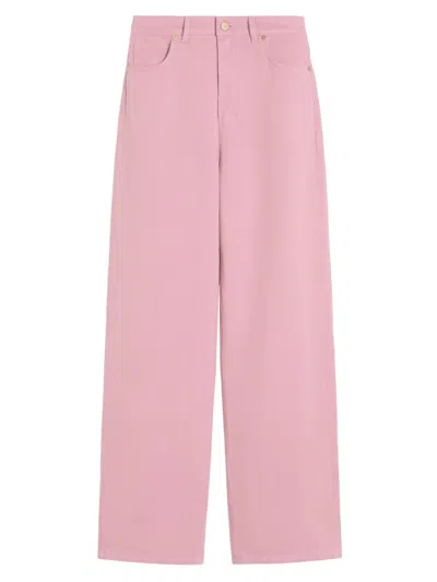 Max Mara Women's Cotton And Linen 5 Pocket Trousers In Pink