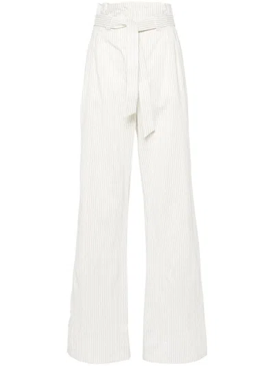 Max Mara Women Cotton And Silk Blend Trousers In Multicolor